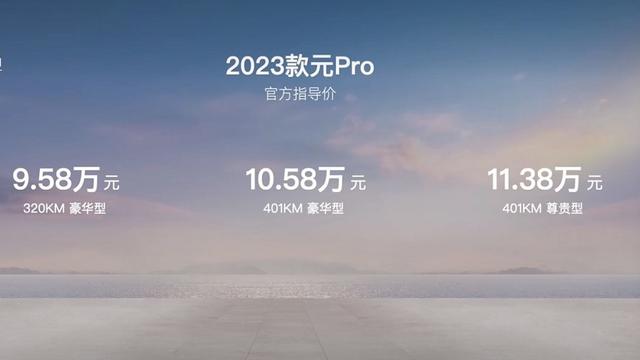 9.58万起售 2023款比亚迪元Pro正式上市