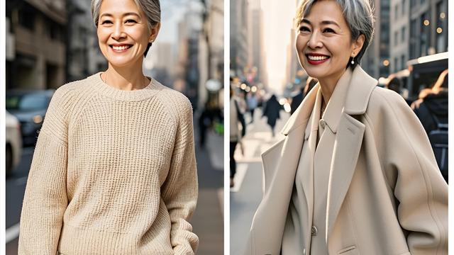 2025新趋势，中老年女性白发高级又减龄，挂耳短发气质堪比明星！