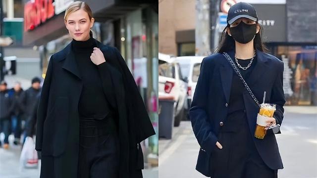 韩国女生真不愧是穿衣高手，就最普通的“全黑穿搭”，都穿得时髦