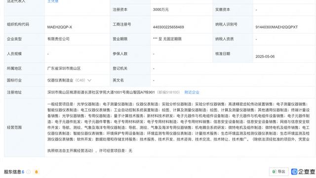 华盛昌等成立精密仪器新公司