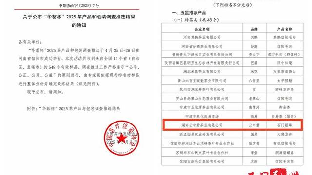 喜讯！石门茶叶荣获“国字号”荣誉