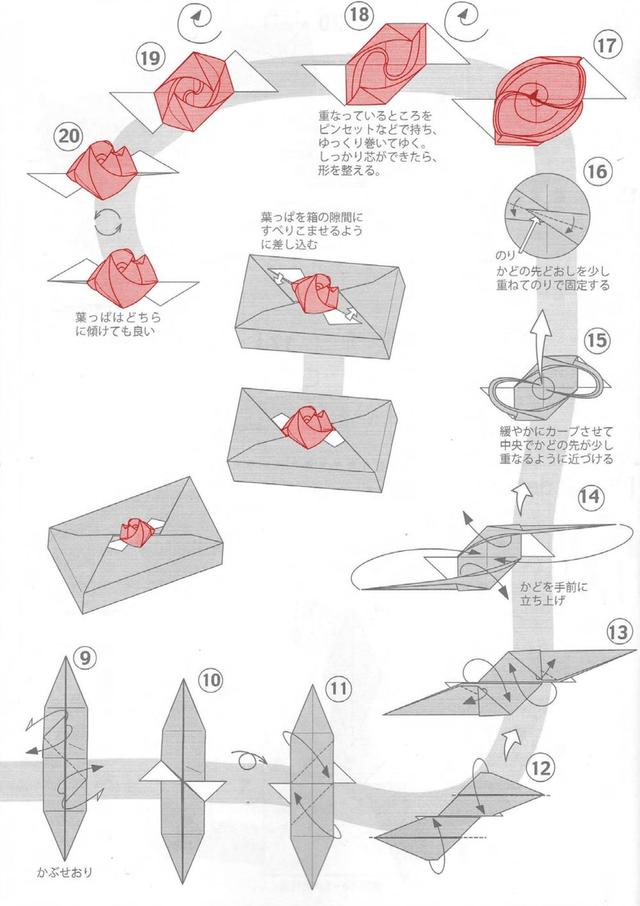 怎么用纸巾做玫瑰花，怎么用抽纸折玫瑰花（纸巾盒与玫瑰装饰的折纸）