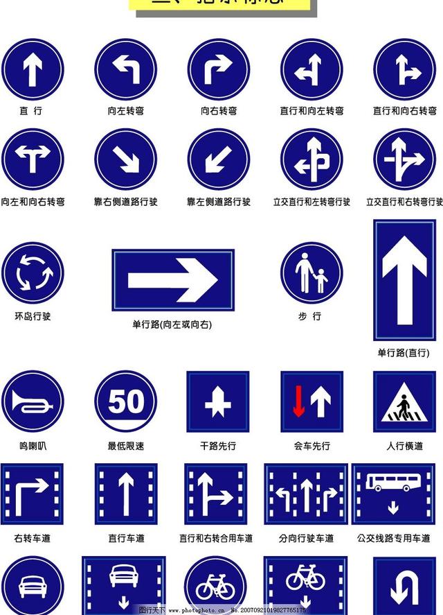 交通安全危险标志图，交通安全标示大全及图解