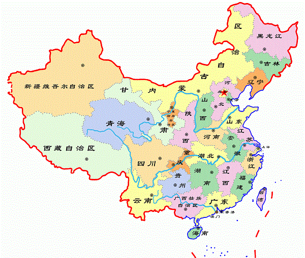 美国版世界地图，一张以美国为中心的世界地图（呈直线规则布局的美国地图）