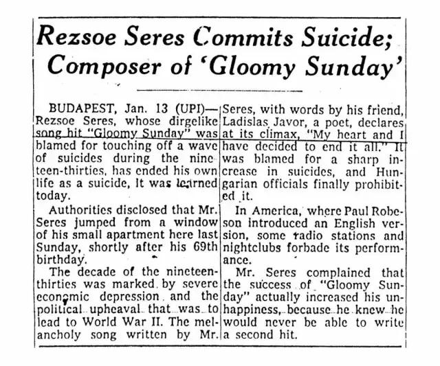 黑色星期天歌词大意,黑色星期天歌词意思是什么(禁曲《黑色星期天》真能杀人还是炒作) 黑色星期天歌词大意,黑色星期天歌词意思是什么(禁曲《黑色星期天》真能杀人还是炒作)