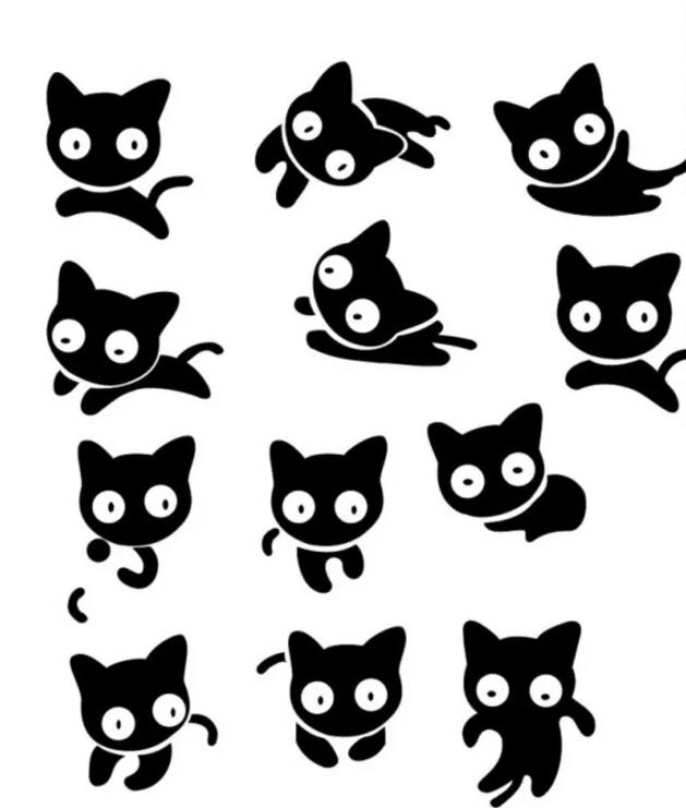 手绘猫图，手绘猫图片头像（手账素材丨可爱的小猫咪怎么画）