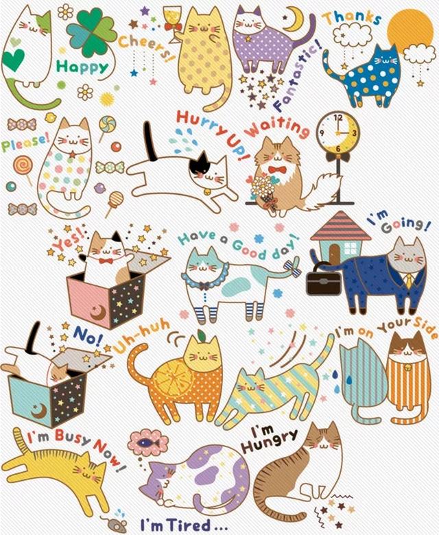 手绘猫图，手绘猫图片头像（手账素材丨可爱的小猫咪怎么画）