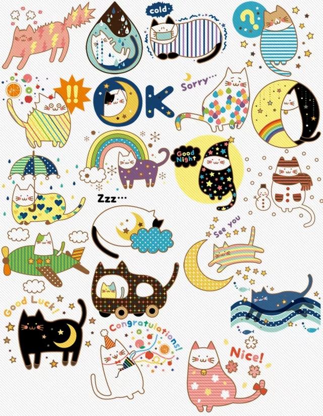 手绘猫图，手绘猫图片头像（手账素材丨可爱的小猫咪怎么画）