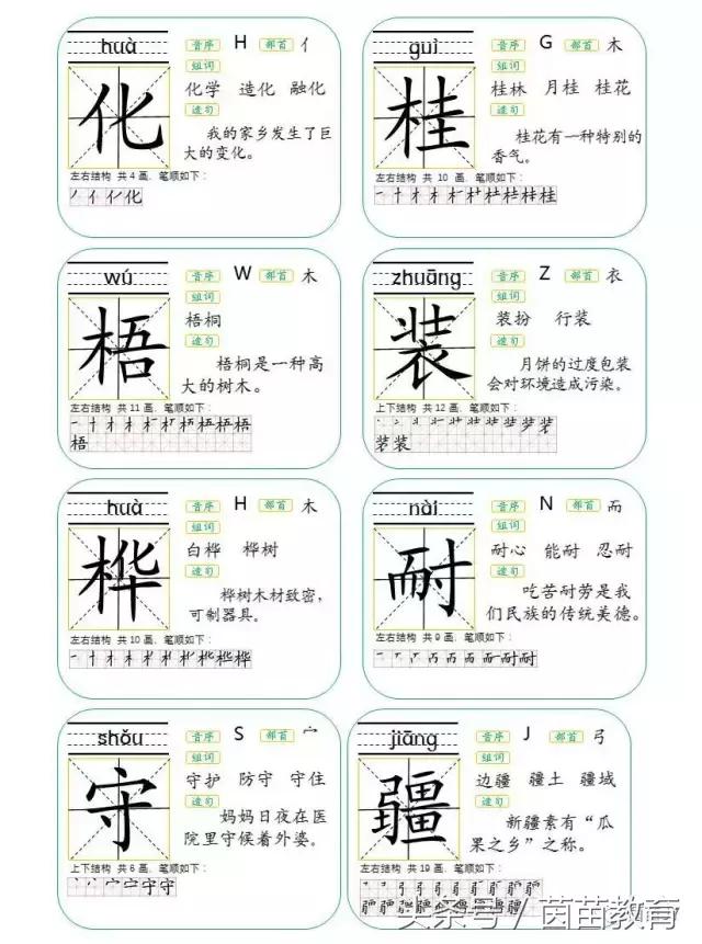 翘舌音有哪些字，声母中的平舌音有哪些（新版人教版二年级上册《树》）