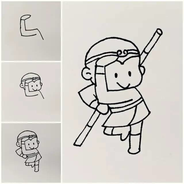 唐僧简笔画带颜色，幼儿简笔画（孩子们动手画一画）