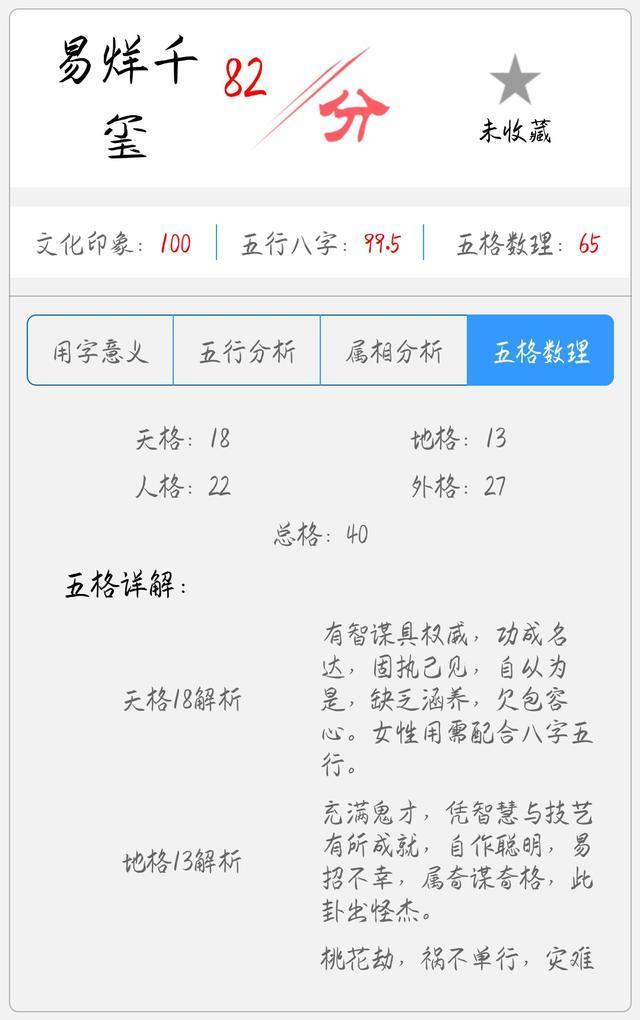 生辰八字取名字 名字五格查询是怎样的，生辰八字取名字（她们名字在姓名学中多少分）