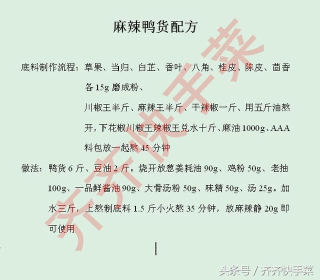 麻辣鸭货做法配方商用，学会你也能开店<附做法>