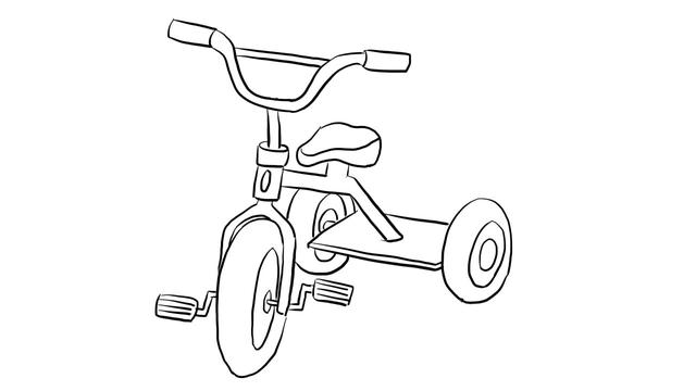 三轮车幼儿简笔画，三轮车儿童简笔画（小林儿童简笔画22期）