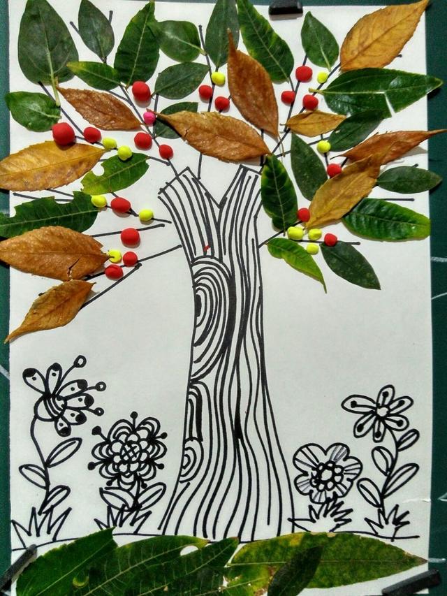 树叶贴画花的创意名字图片