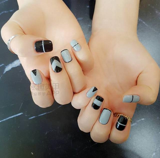 各种线条美甲图片，简约线条美甲图（超百搭的线条美甲）
