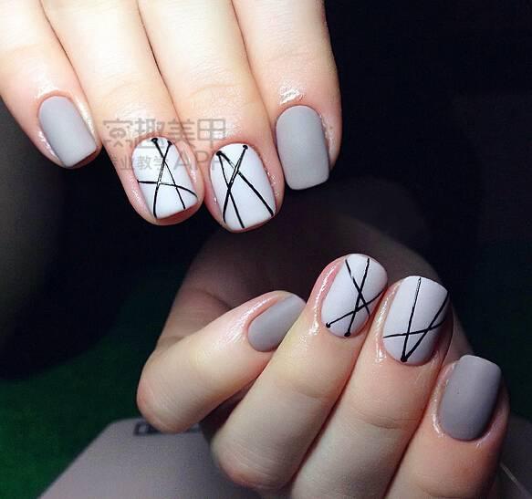 各种线条美甲图片，简约线条美甲图（超百搭的线条美甲）