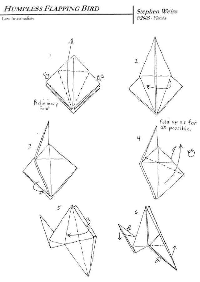 鸟怎么折纸,小鸟手工折纸(折一只会扇翅膀的小鸟吧)
