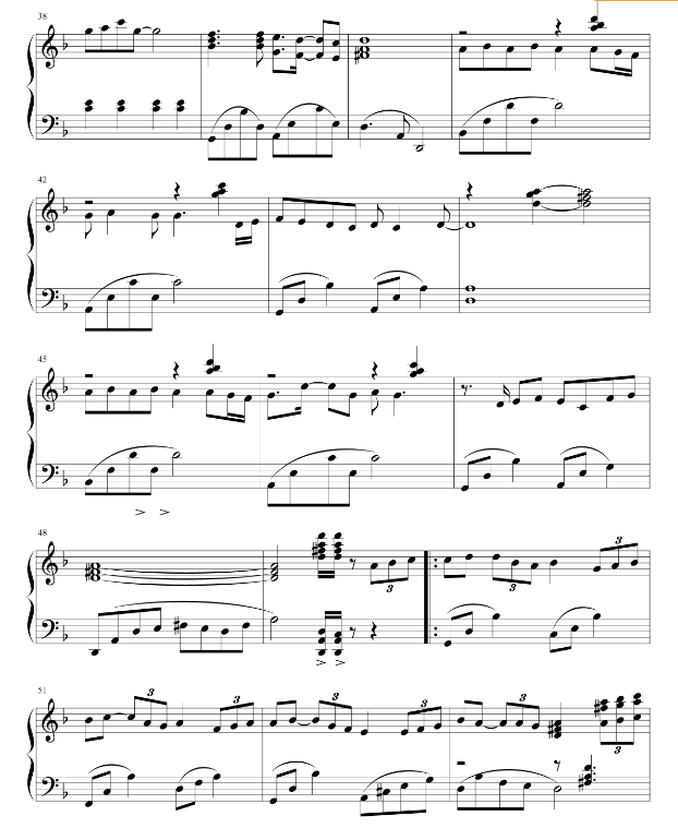 最简单音乐五线谱，推荐1首流行歌曲的钢琴五线谱