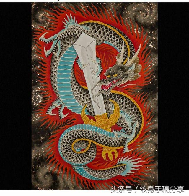 明王花臂纹身，不动明王纹身手稿分享