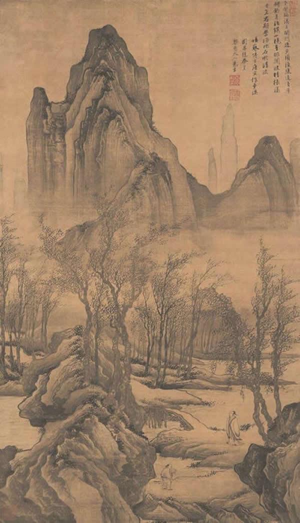 唐伯虎的画有哪些，唐伯虎的画有哪些真迹（唐寅<唐伯虎>山水画欣赏）