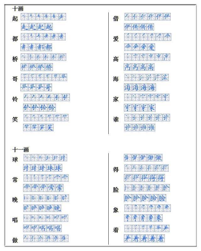 门字的笔顺，门字框的笔顺（小学生字笔画大全<1-6>）