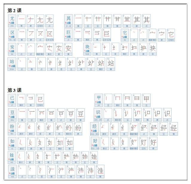 门字的笔顺，门字框的笔顺（小学生字笔画大全<1-6>）