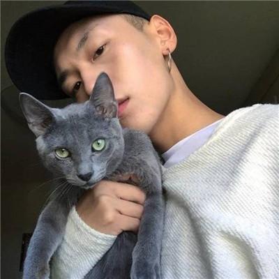 用猫做头像的男生，带猫咪的男生头像微信（男生抱猫头像高清图片2018）