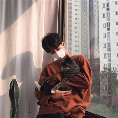用猫做头像的男生，带猫咪的男生头像微信（男生抱猫头像高清图片2018）
