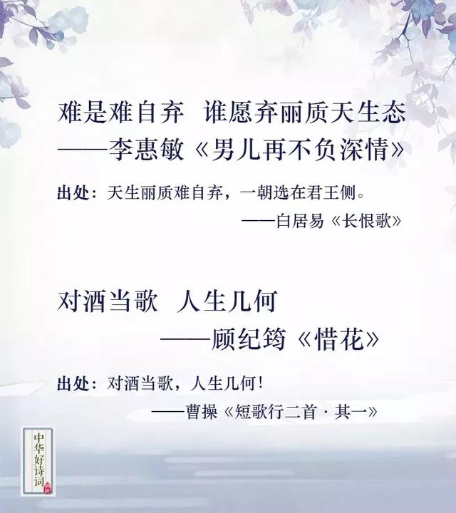 关于古诗词的流行歌曲，原来都引用自古诗词