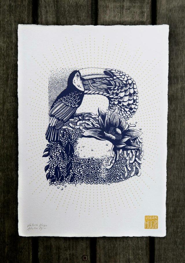 自创英文字母手绘方式，自创英文字母手绘方式图片（一组创意英文字母手绘插画）