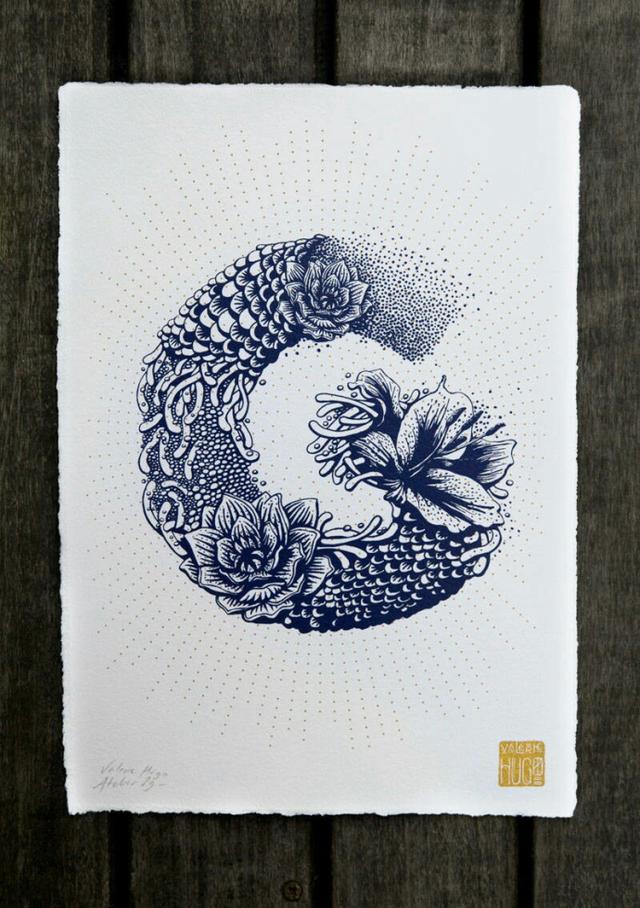 自创英文字母手绘方式，自创英文字母手绘方式图片（一组创意英文字母手绘插画）