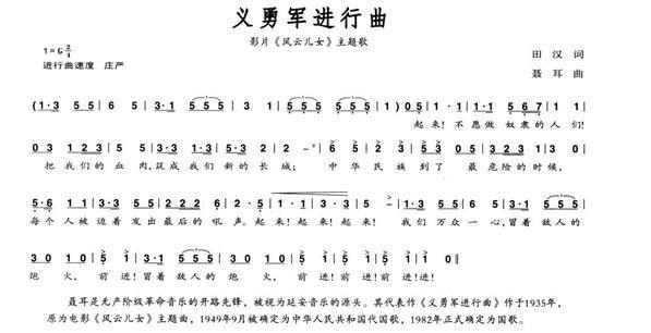 义勇军进行曲的歌词，《义勇军进行曲》的歌词（歌声嘹亮丨《义勇军进行曲》诞生83周年）