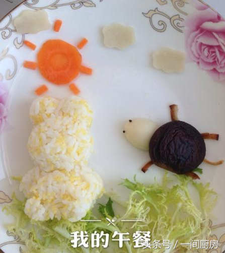 兔兔饭团。，是团兔子系列（给孩子做的“龟兔赛跑饭团”图片）