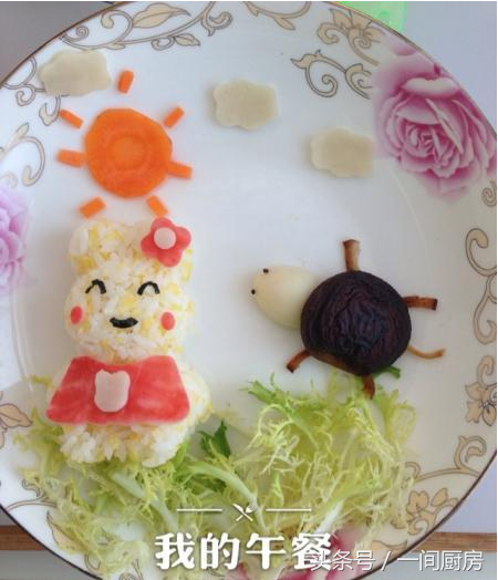兔兔饭团。，是团兔子系列（给孩子做的“龟兔赛跑饭团”图片）
