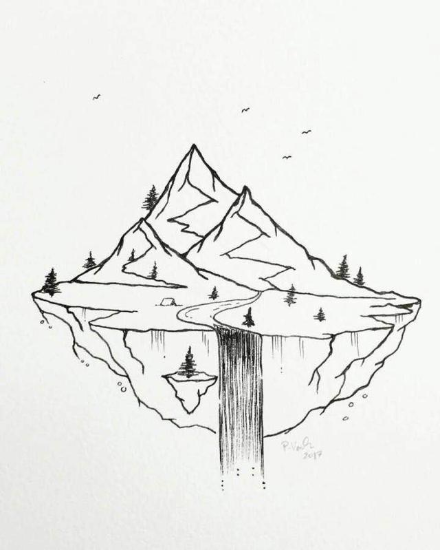 风景简笔画，风景简笔画带颜色（分享一组简约风风景简笔画）