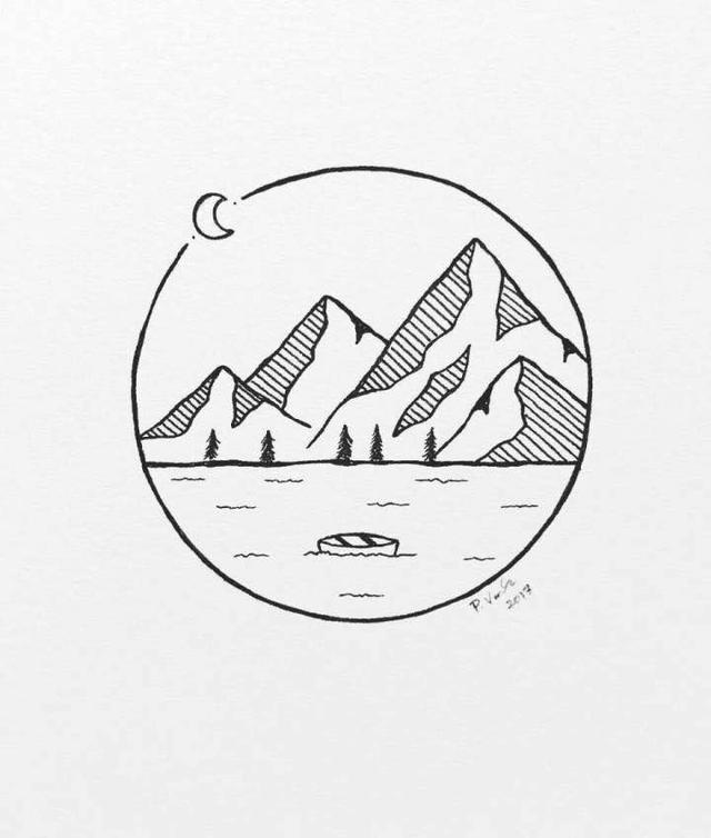风景简笔画，风景简笔画带颜色（分享一组简约风风景简笔画）