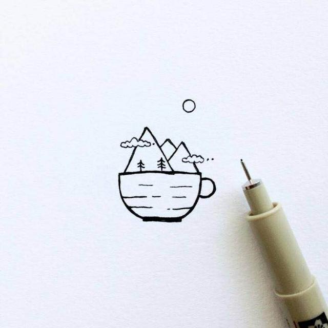 风景简笔画，风景简笔画带颜色（分享一组简约风风景简笔画）
