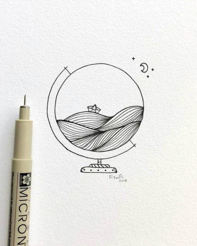 风景简笔画，风景简笔画带颜色（分享一组简约风风景简笔画）