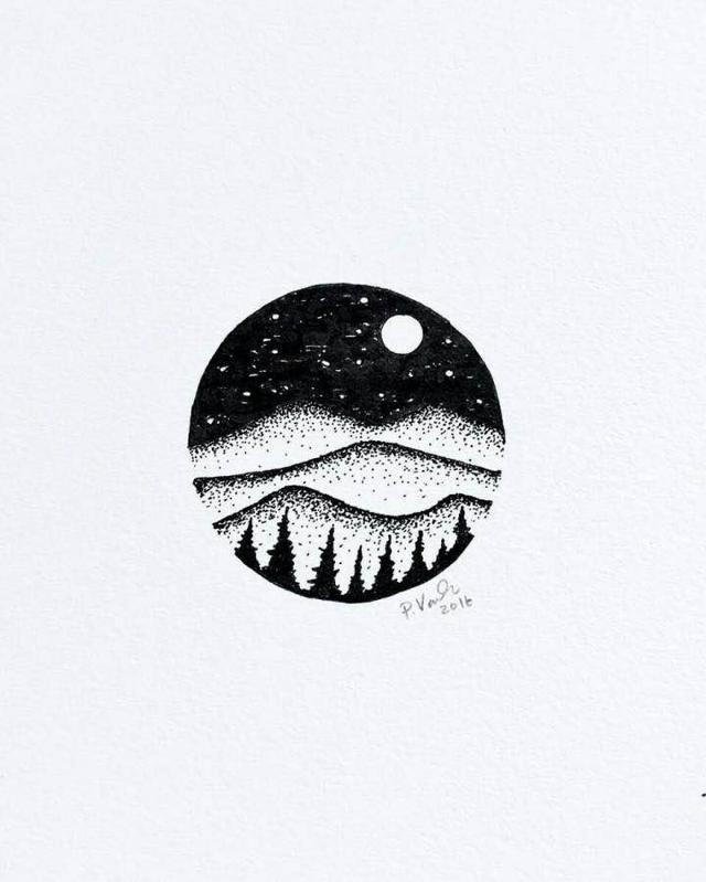 风景简笔画，风景简笔画带颜色（分享一组简约风风景简笔画）