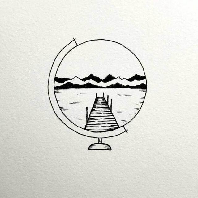 风景简笔画，风景简笔画带颜色（分享一组简约风风景简笔画）