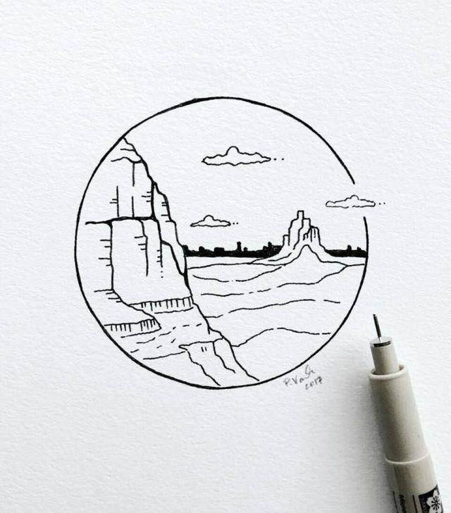 风景简笔画，风景简笔画带颜色（分享一组简约风风景简笔画）