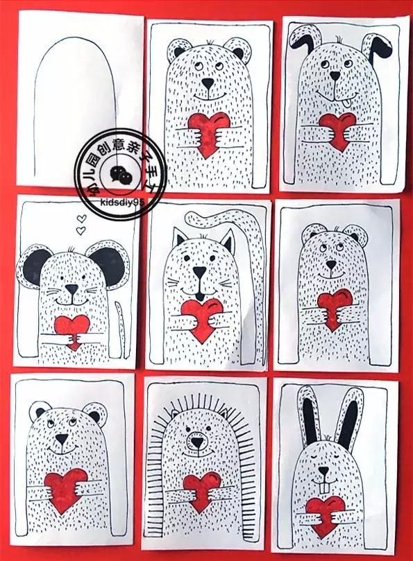 小熊简笔画怎么画，小熊简笔画怎么画超萌（爱心小熊一步一步画）