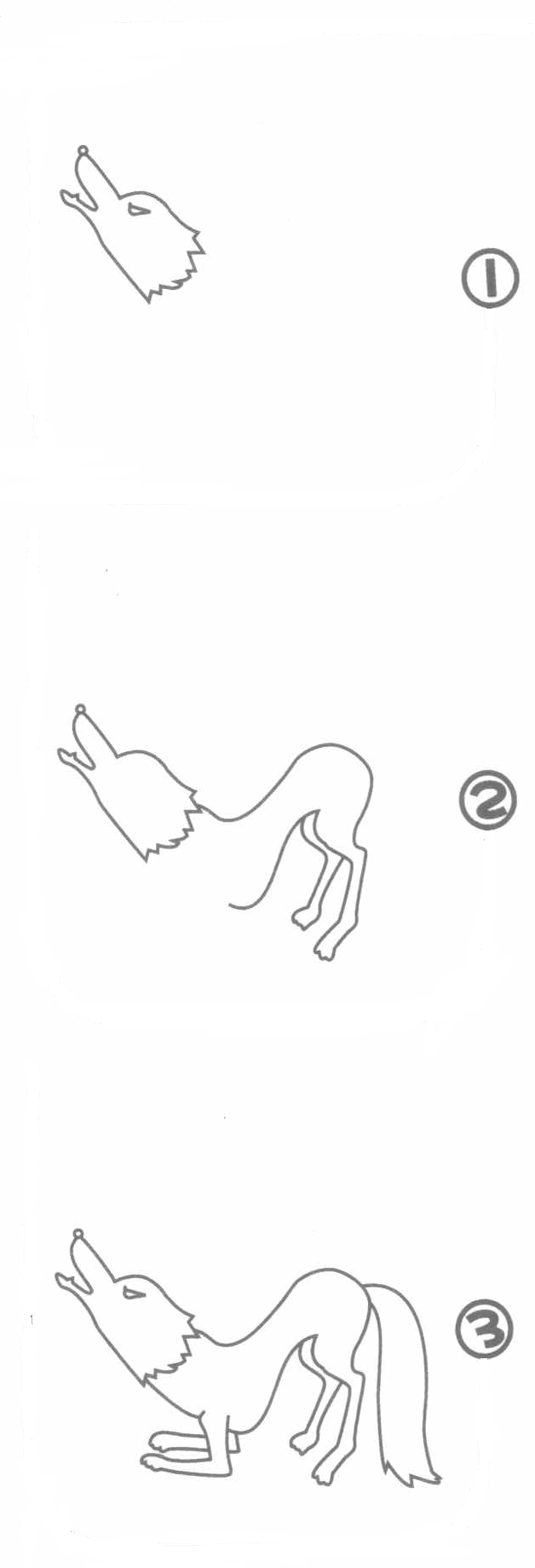 卡通狼的简笔画怎么画呢，狼简笔画卡通图片（智慧育儿狼、狐狸、浣熊简笔画）