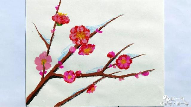 松树图片简笔画，松树的简笔画法（蜡笔画：自然风光，冬日松柏）