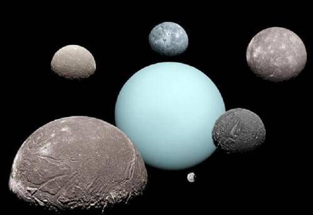 太阳系五大行星和恒星分布图，最多的行星拥有超过69颗卫星