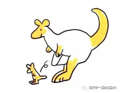 可爱袋鼠的简笔画怎么画呢，简笔画袋鼠的简笔画（每天学一幅简笔画——袋鼠简笔画图片）