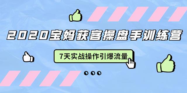 2020宝妈获客操盘手训练营：7天实战操作引流宝妈粉，引爆母婴、都市、购物宝妈流量【视频教程】 配图
