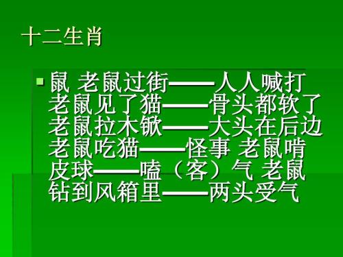 12生肖谚语四年级