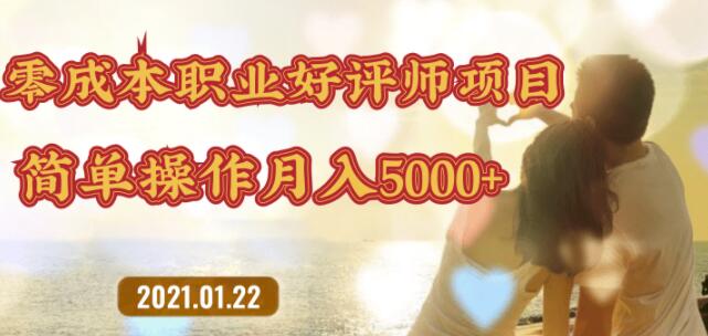 零成本操作职业好评师赚钱项目，简单操作月入5000+【视频课程】 配图