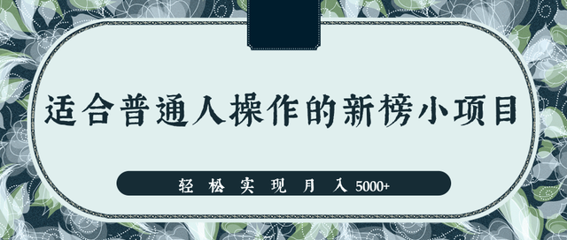 适合普通人操作的新榜赚钱小项目，新手也能轻松实现月入5000+【视频教程】 配图